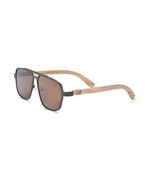 Frame: Rose Gold Metal ;  Arm: Zebra Wood; Earpiece: Zebra Wood; Lens: Brown Multi-Layer Triacetate Cellulose (TAC); Mirrored Lens: No; Gradient Lens: No; Polarization: Optical Quality; UV Protection: 100% UVA/UVB; Hinge: Spring Loaded Stainless Steel; Adjustable Nosepads: Yes; Lens Width: 55mm; Temple Length: 157mm; Bridge Width: 20mm.