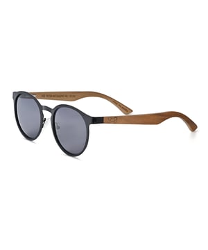 Frame: Black Metal ;  Arm: Dark Brown Wood; Earpiece: Dark Brown Wood; Lens: Black Multi-Layer Triacetate Cellulose (TAC); Mirrored Lens: No; Gradient Lens: No; Polarization: Optical Quality; UV Protection: 100% UVA/UVB; Hinge: Spring Loaded Stainless Steel; Adjustable Nosepads: Yes; Lens Width: 60mm; Temple Length: 148mm; Bridge Width: 20mm.