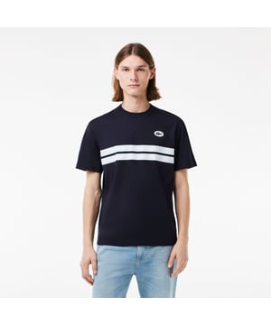 TH8590 Heritage Print Cotton T-shirt Biologisch katoen Klassiek comfortabel model met verlaagde schouders Ronde hals Contraststrepen op de voorkant Siliconen krokodillenbadge op de voorkant Heritage Print Cotton T-shirt Biologisch katoen Klassiek comfortabel model met verlaagde schouders Ronde hals Contraststrepen op de voorkant Siliconen krokodillenbadge op de voorkant