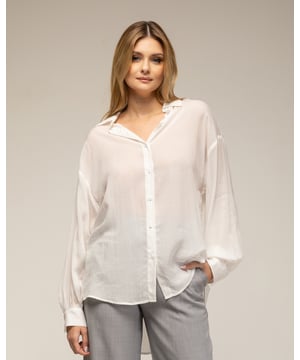 Semitransparant oversized overhemd met knopen