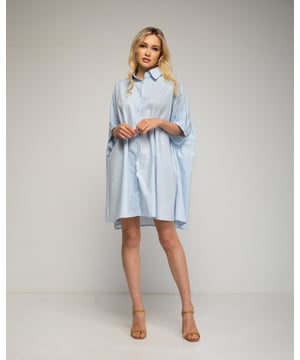 Oversized jurk met knopen en tijgerborduursel op de rug