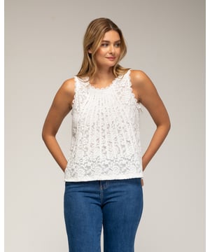 Mouwloze kanten top