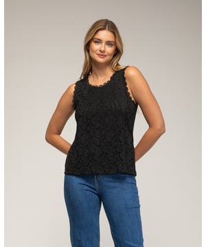 Mouwloze kanten top