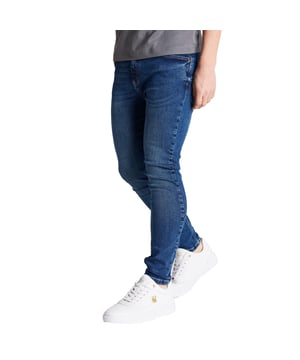 98% Katoen, 2% Elastaan. Stof: Denim, Stretch. Ontwerp: Patroon, Effen. Zakken: 2 zijzakken, 2 achterzakken, 1 muntzakje. Sluiting: Knoop, Ritsgat. Riemlussen. Taille: Knoop. Geschikt voor: Mager.