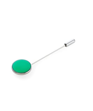 Heading to a wedding? Add subtle colour to your favourite tailored ensembles with this elegant lapel pin. It comes presented in a Savile Row presentation box, so it's ideal for gifting too. Shiny rhodium plated. Green enamel. Pin 6cm long head 1.5cm diameter. Presented in a black Savile Row box.