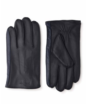An essential winter accessory, our men's leather gloves will keep you warm once the temperature drops. For extra warmth, we've included cosy fleece lining that feels like your favourite blanket. 100% nappa leather soft and supple. Polyester fleece lining cosy and warm. Navy contrast panel in between fingers. Dual sized. Size s/m measurements: 1/2 palm width - 11cm, 1/2 cuff width - 12cm, middle finger length - 8.8cm.