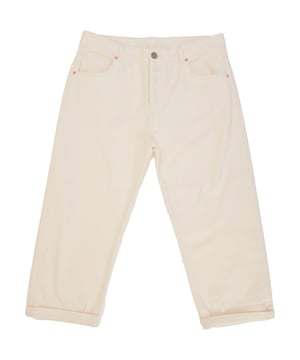 exaggerated silhouette
87% Organic Cotton, 13% Recycled Cotton Womens Raey Organic Dad Jean In Cream