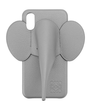 Loewe Womens Elephant Phone Cover X/Xs Shiny Grained Leather Elephant Shape Head With Crossbody Strap IPhone Case
