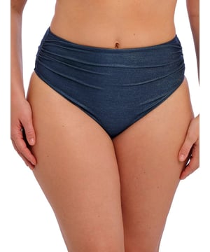 Fantasie Paros Coast Full Bikini Brief. High rise swimwear bottom with full coverage, gathered styling that offers ruching effect and fully lined. Product is gentle wash only.