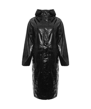 Main: 100% Viscose. Make a bold statement in the Mango vinyl parka in glossy black. This 100% viscose jacket adds edgy sophistication to any look, perfect for nights out or adding flair to daily outfits.