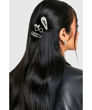 Set of three versatile hair clips
        Adorned with sparkling diamante detailing
        Varied designs for multiple styling options
        Secure snap closure for easy application
        Ideal for adding a touch of glamour to any hairstyle
    
    Elevate your hair game with this stunning trio of diamante-encrusted hair clips. Perfect for those nights out when you want to add a bit of sparkle to your look, these versatile accessories can be worn individually or combined for maximum impact. Whether you're heading to the club, meeting friends for drinks, or embarking on a night of urban adventure, these clips will ensure your hair is on point. Style them with sleek straight locks for a modern edge, or use them to secure an elegant updo for a more sophisticated vibe. The varied designs offer endless styling possibilities, allowing you to customise your look to suit any outfit or occasion. These hair clips are the perfect finishing touch to transform your ensemble from day to night, adding that extra bit of glitz that will have you shining on the dance floor.