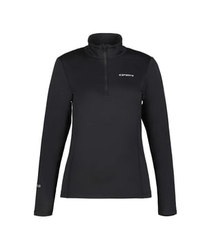 Icepeak Shirt Voor Vrouwen. Kinbeschermer op de rits aan de voorkant. Geborstelde binnenkant voor zachtheid. Thermostretch is een lichtgewicht vochtafvoerend 4-weg stretchmateriaal dat je droog houdt en warmte geeft. De stof laat vocht snel verdampen, zodat je altijd droog en comfortabel blijft.