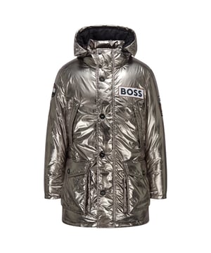 Mens BOSS C-Freeze Jacket in silver.- Hooded.- Stand collar.- Zip and button closure.- Patch pockets.- Chest pockets.- Inside zip pockets.- Ribbed cuffs.- Water-repellent jacket with branded patches.- Regular fit.- Ref: 50481749040