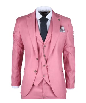 Causa una impresión inolvidable con este traje de hombre de 3 piezas en un destacado tono rosa. Este conjunto completo incluye una chaqueta ajustada, pantalones a juego y un chaleco coordinado, ofreciendo un look refinado y cohesivo, perfecto para bodas, fiestas u ocasiones formales. Confeccionado con una mezcla de alta calidad de poliéster, viscosa y lycra, la tela proporciona tanto comodidad como durabilidad, permitiéndote moverte con confianza y comodidad. El audaz color rosa añade un giro único a la sastrería clásica, asegurando que te destaques con estilo. Terminado con una elegante cadena para el bolsillo, este traje aporta un toque de encanto vintage y sofisticación para realzar tu conjunto.  
Diseño de 3 piezas: chaqueta, pantalones y chaleco para un look completo  
Color rosa audaz hace una fuerte declaración de moda  
Mezcla de tela premium para comodidad y uso duradero  
La cadena para el bolsillo añade un toque vintage y elegancia  
Ideal para bodas, fiestas o eventos formales destacados  
Material: 65% poliéster, 32% viscosa, 3% lycra