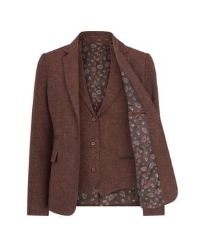 Add timeless charm to your wardrobe with this elegant Women’s Rust Brown Waistcoat and Blazer Set. Designed with classic vintage-inspired elements, the waistcoat features a V-neckline, 3-button front closure, and an adjustable back strap, while the blazer includes a stylish notch lapel, single-button fastening, and decorative pockets. Crafted from a premium wool blend in a sophisticated Rust Brown hue, this set offers a flattering tailored fit and can be worn together or styled separately for multiple outfit options. Ideal for both formal and smart casual occasions, this versatile ensemble combines comfort, elegance, and traditional style.
Versatile and Stylish: Wear the waistcoat and blazer together or as separates for endless styling possibilities
Classic Details: Waistcoat with V-neckline, 3-button front, and adjustable back strap; blazer with notch lapel, 1-button closure, and decorative pockets
Elegant Rust Brown Colour: Sophisticated tone that complements various outfits and occasions
Tailored Fit: Designed to flatter the figure while ensuring comfort throughout the day
High-Quality Fabric: Blended with wool for warmth and durability with a soft finish
Material Composition: 40% Acrylic, 35% Polyester, 15% Cotton, 10% Wool