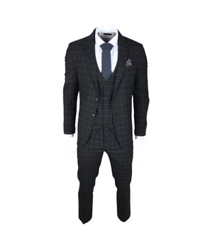 Make a lasting impression with this elegant black checked 3-piece suit, designed to bring modern sophistication to any formal occasion. Whether you're attending a wedding, leading a business meeting, or dressing to impress, this suit delivers a tailored fit that enhances your silhouette and boosts your confidence. Crafted from premium quality fabric, it combines durability with all-day comfort. The versatile set includes a blazer, vest, and trousers—perfect for creating classic or contemporary looks.\nElegant Black Checked Design: Adds a refined touch of modern elegance to your formalwear.\nTailored Fit for a Sharp Look: Provides a sleek, polished silhouette that flatters your frame.\nPremium Quality Fabric: Made from a blend of 80% polyester and 20% viscose for comfort and durability.\nVersatile 3-Piece Set: Includes a blazer, vest, and trousers that can be worn together or styled separately.\nMaterial Composition: 80% Polyester, 20% Viscose.