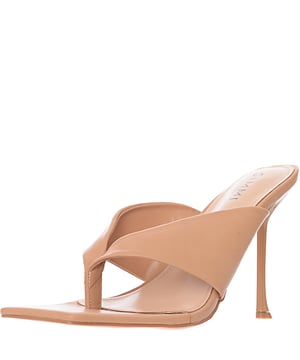 Upper: 100% Other Fibres, Sole: 100% Other Materials, Lining: 100% Other Materials Womens Simmi London Wide Fit Toe Post Heel  In Beige