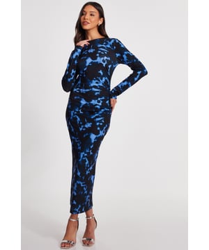 - Marble print - Bodycon fit - Round neck - Long sleeves - Model height: 5'9" - Model wears uk 8 / us 4 / eur 36 - Always check the wash care label - Cool hand wash with mild detergent