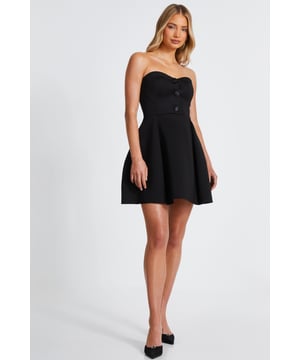 - Sweetheart neckline - Button front detail - Mini dress - Sleeveless - Model height: 5'8" - Model wears uk 8 / us 4 / eur 36 - Always check the wash care label - Cool hand wash with mild detergent