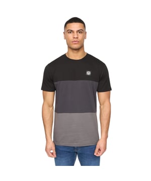 100% Cotton. Fabric: Soft Touch. Design: Colour Block, Logo. Neckline: Crew Neck. Sleeve-Type: Short-Sleeved. Fit: Regular. S: 38 in. M: 40 in. L: 42 in. XL: 44 in. XXL: 46 in.