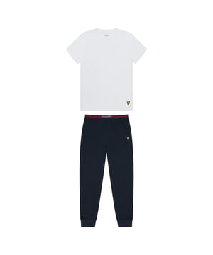 Bring some style to your sleepwear with these timeless cotton-rich lounge set from Lyle & Scott. Cut in a comfortable regular fit  the set comprises a short-sleeved top and pull-on shorts. Embroidered logo patches and branding on the elasticated waistband add a premium finish.