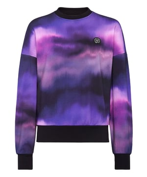 Esta camiseta polar de cuello redondo es ideal para la sesión de calentamiento de cualquier actividad. Ligero, cómodo y suave.   Forro polar de mezcla de algodón con forro de gasa.    Estampado óptico con desvanecimiento del color en toda la prenda   Estampado de la marca en la espalda   Parche de tigre engomado cosido en el pecho izquierdo   Dobladillo de punto elástico Ajuste: Cropped