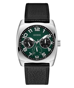 Dit Guess Heren horloge beschikt over een Quartz binnenwerk. De kast (41 mm mm) is vervaardigd uit RVS (Zilverkleurig) en heeft een Mineraalglas. De band is Zwart Leer. Dit horloge uit de Guess Xander reeks is een mooi en tijdloos geschenk. Verras jezelf of iemand anders met dit cadeau. Bovendien geniet u hierbij van 2 jaar garantie tegen alle fabricagefouten.