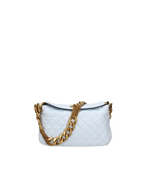 Bolso bandolera para mujer. El cierre es con cremallera. Los bolsillos internos tienen cremallera. Los bolsillos externos están ausentes. La bandolera es de cadena. Falta el mango. Hay un compartimento interno. El material externo es 100%PU. Internamente es 100% Poliéster. Medidas: 25x14x8 cm. Producto de moda