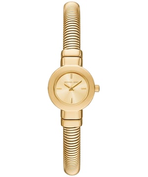 Deze Michael Kors Gramercy Analoge Horloge voor Dames is het perfecte accessoire om te dragen of om cadeau te geven. De gouden 21 mm ronde behuizing in combinatie met de comfortabele gouden stainless steel horlogeband zorgt ervoor dat je volop van dit prachtige tijdstuk kunt genieten zonder concessies te doen. Aangedreven door een hoogwaardige kwartsbeweging en waterbestendig tot 3 bar, blijft je horloge tikken.