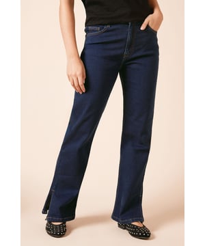 Straight leg design with contemporary side split detail at the hem
        Classic five-pocket styling with traditional contrast stitching
        Comfortable mid-rise waistband for everyday wear
        Subtle stretch woven fabric allows for ease of movement
        Distinctive side split detail adds a modern twist to a timeless silhouette
    
    These straight leg jeans from Dorothy Perkins offer the perfect blend of classic styling and contemporary detail. The distinctive side split at the hem creates a flattering silhouette that works brilliantly with both flats and heels. Style with a simple black tee and studded flats for casual brunches with friends, or pair with a floaty blouse and ankle boots for family gatherings. The cotton-rich fabric provides just the right amount of stretch for day-long comfort without losing shape. These versatile jeans transition effortlessly from weekend shopping trips to casual Friday workwear. The straight leg cut is universally flattering and the side split detail adds interest to an otherwise classic design - perfect for the fashion-conscious woman who values both style and comfort in her everyday wardrobe.
