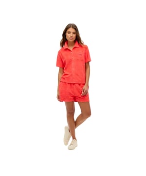Kombishort Superdry Tech Racer Damen Orange Baumwolle. Authentisches Kleidungsstück der Marke Superdry - Streetwear/Sportswear Design von Superdry - Superdry für Damenmode, perfekt für den Alltag - Kombishort von Superdry in Orange passt perfekt zu Ihrem restlichen Kleiderschrank - bequeme Baumwollmaterial - klassisch - Tech Racer -