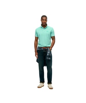 Polo Superdry Vint Destroy Homme Vert Coton. Authentique Vetement de la marque Superdry - design streetwear/sportswear de Superdry - Superdry pour Homme fashion, parfait pour la vie de tous les jours - Polo Superdry de couleur Vert s'associe parfaitement avec le reste de votre dressing - matiere Coton confortable -   classic - Vint Destroy -