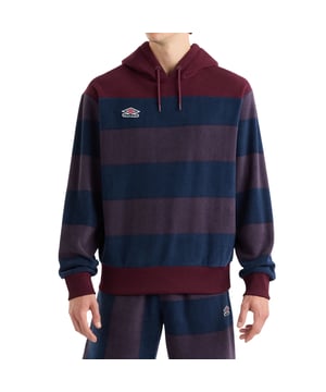 Baumwolle, Elastan, Polyester. Gewebe: Dickes Fleece, Single Jersey. Design: Kontraststreifen, Logo. GSM (Gramm pro Quadratmeter): 180. Kapuzenmerkmale: mit Kordelzug, Aufnähen. Saum: gerippt. Block-Panele, Satin-Silikonabzeichen, Gewebtes Etikett. Mit Kapuze. Langärmlig. Bündchen: gerippt. Passform: Lockeres Boxy. Zum Überziehen. Material: Aus recyceltem Material. S: 93,98 cm. M: 102 cm. L: 109 cm. XL: 116,84 cm. XXL: 124,46 cm.