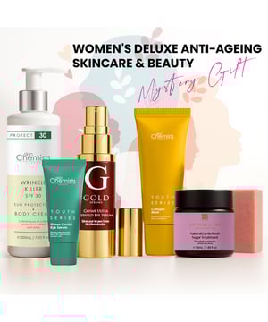 Discover the Radiant Youth Anti-Ageing Skincare Mystery Box, your ultimate solution to rejuvenate and unveil a youthful glow! This luxurious mystery box contains 5 carefully curated skincare products valued at over £200, designed to combat signs of ageing and enhance your natural beauty. Each product revitalises your skin with powerful anti-ageing ingredients, deeply hydrates to restore moisture balance and elasticity, and brightens your complexion while reducing the appearance of fine lines and dullness. Perfect for personal pampering or as a thoughtful gift, our vegan, cruelty-free, and dermatologist-tested products are suitable for all skin types and free from harmful chemicals. Indulge in a luxurious skincare experience and embrace your radiant skin journey today!