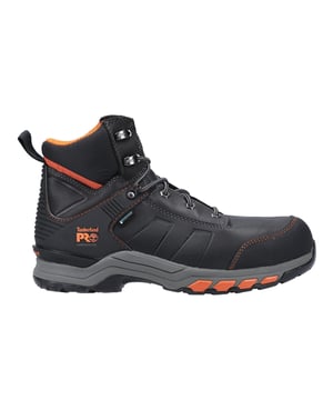 The Timberland Pro Hypercharge Men's Safety Boots combine sustainability with top-tier protection and comfort. Crafted with premium leather from a Silver-Rated tannery for eco-friendliness, these boots are designed to keep you safe and comfortable all day long. Featuring a composite safety toe powered by Carbon Shield technology and a non-metallic puncture-resistant plate, your feet are protected from impacts and sharp objects. The waterproof membrane ensures your feet stay dry, while ReBOTL fabric linings, made with at least 40% recycled plastic, offer eco-conscious comfort.
 With moisture-wicking linings and an anti-microbial treatment to control odor, these boots are built for long-lasting freshness. The Anti-Fatigue footbed and Stable Stride technology stability platform provide excellent support, helping to reduce fatigue and keep you steady on your feet throughout the workday. The Timberland Pro Hypercharge boots are the perfect blend of protection, comfort, and sustainability for the modern worker.

- Premium leather upper
- Composite safety toe with Carbon Shield technology
- Non-metallic puncture-resistant plate
- Waterproof Membrane keeps feet dry in wet conditions
- Moisture-wicking linings, anti-microbial treatment to control odour
- Anti-Fatigue footbed
- Timberland Pro branding