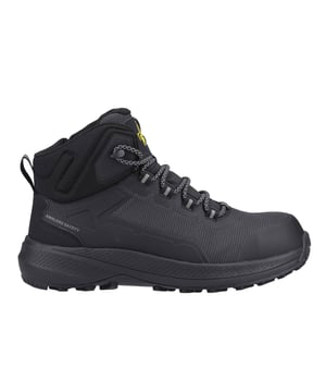 The Amblers Safety AS321C Calderdale Men's Safety Boots are a rugged, metal-free hiker designed to provide superior protection and comfort. These boots feature a 200 joules fiberglass composite toe cap and a non-metallic midsole, offering excellent impact and penetration resistance. The contemporary, low-sew TPU bonded rip-stop upper ensures durability, while the internal waterproof membrane keeps your feet dry in challenging environments. For added durability, the boots come with a molded TPU toe guard and heel counter for enhanced protection and support. A deep padded mesh collar offers extra comfort, while reflective laces enhance visibility. A YKK side zip provides easy on-and-off access. These safety boots are the perfect combination of functionality and style for demanding work environments.
-Rugged, metal-free hiker designed for protection and comfort
- 200 joules fiberglass composite toe cap for impact resistance
- Non-metallic midsole for penetration resistance
- Durable TPU bonded rip-stop upper with low-sew construction
- Waterproof membrane keeps feet dry in challenging environments
- Moulded TPU toe guard and heel counter for added protection
- Deep padded mesh collar for extra comfort
-Reflective laces for enhanced visibility
-YKK side zip for easy on-and-off access
-Ideal for demanding work environments, combining functionality and style