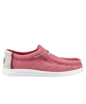 These Hey Dude Wally Jute Shoes bring a natural touch to your warm-weather wardrobe. Made from 100% jute, these shoes are lightweight, breathable, and perfect for spring and summer adventures. Designed with a textile upper, cork heel, and woven gradient heel webbing, they combine effortless style with unbeatable comfort. The elastic laces and easy-on system make them travel-friendly, while the removable foam insole ensures all-day cushioning. A flexible outsole adds the finishing touch for comfort on the go.
  Textile upper 
  Cork heel 
  Elastic laces for easy on/off wear 
  Travel-ready design with removable foam insole
  Lightweight flexible outsole for all-day comfort
  Hey Dude branding