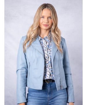 Update your outerwear this season with the stunning Thornhill leather biker in sky blue. We've crafted this style from butter soft nappa leather, which is designed to last you years and get better the more you wear it. Thornhill features all the classic biker details, including an asymmetric zip front, lapel collar and adjustable side buckles. This is a luxurious, fresh wardrobe option you won't want to miss!
