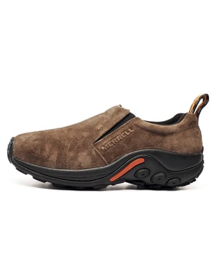 NEW IN  2025 MODEL & COLOUR
These Merrell Jungle Moc mens slip-on leather shoes are a true classic. Crafted with premium suede leather uppers, they offer a stylish look and comfortable feel. The convenient slip-on design, combined with side elastic panels ensures easy on-and-off wear, whilst M-Select FRESH technology helps control odor, keeping your feet feeling fresh.
For all-day comfort and support, these shoes feature a moulded EVA footframe and a cushioned heel, ideal for everyday wear. The M-Select GRIP outsole enhances shock absorption and delivers long-lasting durability.



NEW IN  2025 MODEL & COLOUR
- Suede leather upper
- Textile lining
- M-Select FRESH treatment
- Compression moulded EVA foot frame
- Air cushioned heel
- M-Select GRIP outsole
- Comfort cushioned insole
- Merrell branding