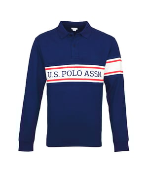 Sportief poloshirt met lange mouwen en goed zichtbare logo's.
