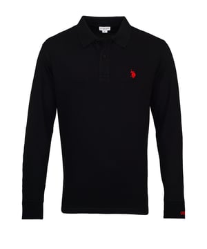 Prachtig langarmshirt met polokraag, geborduurde poloreiter en ribgebreide afwerkingen.