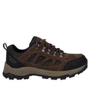 Die Hi-Tec Bandera Expedition Low Wanderschuhe für Herren sind für Trails, Komfort und Langlebigkeit ausgelegt. Mit einem robusten Obermaterial aus Wildleder und atmungsaktivem Mesh bieten diese Schuhe langanhaltenden Tragekomfort und ganzjährigen Luftaustausch. Die Dri-Tec wasserdichte Membrane sorgt dafür, dass Ihre Füße bei nassen Bedingungen trocken bleiben, während das Ghillie-Schnürsystem mit rostfreien Beschlägen eine sichere und individuell anpassbare Passform bietet. Ein gepolsterter Schuhkragen und eine gepolsterte Zunge erhöhen den Gesamtkomfort, und die abriebfesten Fersen- und Zehenkappen schützen Ihre Füße auf unwegsamem Gelände. Für überlegene Dämpfung sorgen die herausnehmbare, geformte EVA-Einlegesohle und die stoßdämpfende CMEVA-Zwischensohle, die langanhaltende Unterstützung bietet. Ein leichtes, langlebiges Gabelgelenk sorgt für Flexibilität und Stabilität, während die M-D Traction Außensohle hervorragenden Grip auf sowohl bergauf als auch bergab Trails garantiert.

- Wildleder- und Mesh-Obermaterial für Langlebigkeit und Atmungsaktivität
- Dri-Tec wasserdichte Membrane hält die Füße trocken
- Ghillie-Schnürsystem mit rostfreien Beschlägen für sicheren Sitz
- Gepolsterter Schuhkragen und Zunge für zusätzlichen Komfort
- Abriebfeste Fersen- und Zehenkappen zum Schutz
- Herausnehmbare, geformte EVA-Einlegesohle für Dämpfung
- CMEVA-Zwischensohle absorbiert Stöße und bietet Unterstützung
- Leichtes Gabelgelenk verbessert Stabilität und Flexibilität
- M-D Traction Außensohle bietet hervorragenden Trail-Grip
- Hi-Tec-Branding