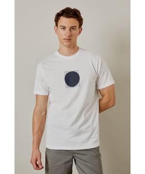 Distinctive eclipse print design featuring a circular motif with vertical lines
        Classic crew neck for everyday comfort
        Short sleeves with clean-finished edges
        Soft cotton jersey fabric for breathable wear
        Relaxed fit through the body for easy movement
    
    This Burton eclipse print t-shirt combines straightforward style with versatile appeal. Perfect for the man who appreciates understated design, the minimalist circular graphic adds just enough interest without overwhelming. Pair with grey chino shorts and white trainers as shown for a relaxed weekend look ideal for beer garden gatherings or casual family barbecues. For cooler evenings, layer under an unstructured blazer or denim jacket. The cotton jersey construction ensures all-day comfort whether you're watching the match with mates or running weekend errands. This t-shirt works equally well with jeans for pub outings or under an open shirt for more social occasions. Machine washable at 30 degrees, it's designed to maintain its shape and graphic integrity through regular wear.