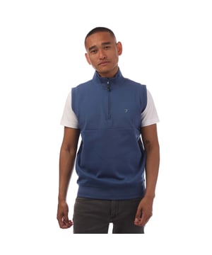 Heren Farah Clint Midlayer Gilet in koningsblauw.- Hoge hals geribbelde kraag.- Mouwloos.- Geribbelde zoom.- Farah Golf vlag tab handtekening.- Zacht wafel textuur paneel op de borst.- Juk: 54% Katoen 46% Polyester. Lichaam: 51% Polyester 49% Katoen. - Ref: FHTOP1059