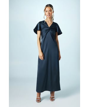 Elegant twist-front detail at the bodice
        Graceful angel sleeves for a romantic touch
        Floor-length silhouette for a sophisticated look
        Flattering V-neckline enhances the dcolletage
        Smooth satin fabric for a luxurious feel
    
    This enchanting bridesmaids dress from Coast is the epitome of grace and sophistication. Perfect for the bridal party, it features a stunning twist-front detail that adds a touch of modern elegance to the classic silhouette. The angel sleeves flutter delicately, creating a romantic and ethereal effect as you move. The floor-length design ensures a refined appearance, ideal for formal wedding ceremonies and receptions. Style with delicate strappy heels and minimalist jewellery to complement the dress's inherent beauty. For a cohesive bridal party look, coordinate with matching accessories in the chosen wedding colour palette. This dress is designed to make every bridesmaid feel confident and beautiful as they support the bride on her special day.