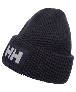 Een warme, dikke beanie voor koude herfst- en winterdagen, gemaakt van synthetische vezels en voorzien van een HH-logo.