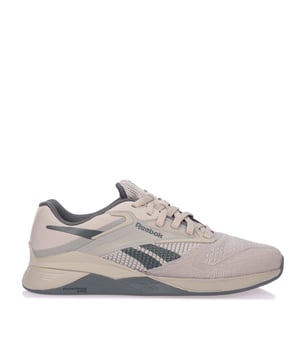 Reebok Nano X4 Trainers in grijs.- Lichtgewicht FLEXWEAVE bovenwerk van geweven textiel.- Vetersluiting.- Middenvoetventilatie.- Floatride Energy Foam demping.- Rubberen zool.- Slijtvaste rubberen buitenzool.- Ref: 100074303