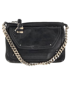 VINTAGE, RRP AS NEW
 The Chloé Mini Paddington Chain Shoulder Bag in black leather revives a beloved classic with a modern edge, featuring the iconic padlock accent and an elegant chain strap. Its compact size and supple leather construction make it the perfect blend of statement style and everyday functionality. Wear it crossbody with a tailored blazer and jeans for a chic, Parisian-inspired look that effortlessly transitions from day to night.

Chloé Mini Paddington Chain Shoulder Bag in Black  Leather

Condition: Very good
Signs of wear: Minor signs of wear
Packaging: Dust bag
Color: Black
Material: Leather | leather
Size: One Size | One Size
Measurements: Width: 10; Height: 150; Length: 220; Handle drop: 145; Strap length: 440
SKU: NAPPUGBBA478791W