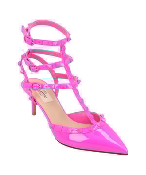 Pink leather Rockstud 65mm cage pumpsMade in: ItalyHEEL: 65 mm Measurments:  height: 65 mm