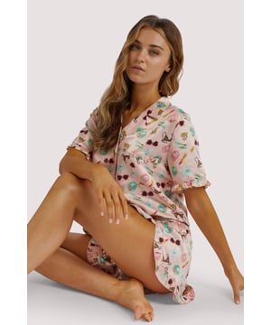 These are a Girls Best Friend...Our Bodil Jane Pyjamas are the perfect silky sets for sleepovers. Our Artists Pyjamas are all part of our sustainble edit and include recycled polyester.
